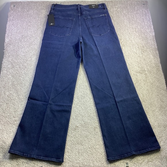 7 For All Mankind Ultra High Rise Jo Wide Leg Jeans Virginia Blue Size 32 NWT - Picture 3 of 16
